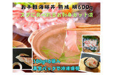 （冷凍） 刺身 カット済 お手軽 海鮮丼 熟成 鯛 100g 6袋 計 600g ／ 城水産 伊勢志摩 まだい 真鯛 スライス のっけ丼 お茶漬け たい 茶づけ 海の幸 無添加 産地直送