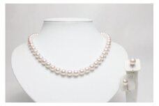 アコヤ真珠 7.5ﾐﾘ～8.0ﾐﾘ ネックレス・イヤリングセット ／ 三重ブランド あこや アクセサリー ギフト プレゼント パール 母の日 入学式 卒業式 結婚式 伊勢志摩 南伊勢町 三重県