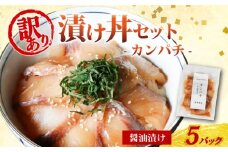 訳あり 漬け丼 5パック カンパチ 冷凍 小分け 真空パック 醤油 漬け 簡単 お手軽 時短 セット 詰め合わせ 惣菜 お取り寄せ 贈答 贈り物 ギフト 三重県 伊勢 志摩 南伊勢町 10000円 1万円