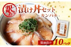 訳あり 漬け丼 10パック カンパチ 冷凍 小分け 真空パック 醤油 漬け 簡単 お手軽 時短 セット 詰め合わせ 惣菜 お取り寄せ 贈答 贈り物 ギフト 三重県 伊勢 志摩 南伊勢町
