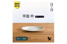 【信楽焼・明山】平皿　中（月白）ht-18