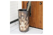 信楽焼 黒クシ目傘立て 陶器