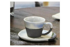 信楽焼 ブルーベリーコーヒーカップ＆ソーサー 陶器