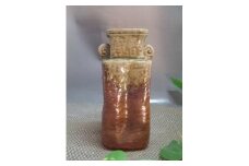【信楽焼】四角耳付花入れ　花入　花器　花瓶　nha-033