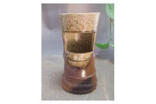 【信楽焼】竹花入れ　花入　花器　花瓶　   nha-037