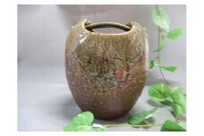 【信楽焼】陶華花入れ　花入　花器　花瓶　nha-038