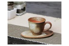 信楽焼 火色刷毛目コーヒーカップ＆ソーサー 陶器 おしゃれ