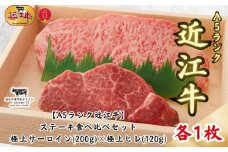 【A5ランク近江牛】ステーキ食べ比べセット（折箱入り）極上サーロイン(200g)×極上ヒレ(120g)　各1枚