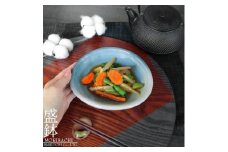 信楽焼 陶器製 たわみ小鉢 (蒼流)