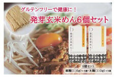 グルテンフリーで健康に！ 発芽玄米めん6個セット