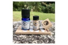  大津市産 夏安居ブレンド精油『月』5ml、『陽』1ml、陰陽ひのきキューブ2個