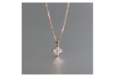 【K10ピンクゴールドダイヤモンドネックレス】大人気 可愛い4枚花びらのダイヤモンド0.132ct 長さ40cm　KN01001D / 金 ゴールド ダイヤ ジュエリー アクセサリー ギフト プレゼント レディース シンプル 定番