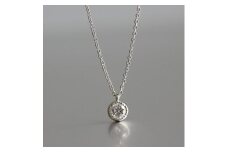 プラチナ900【ラボグロウンダイヤモンドネックレス】0.2ct 人気のミルグレインデザイン 長さ40cm LAB-PT900-003