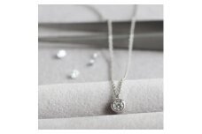 プラチナ900【ラボグロウンダイヤモンドネックレス】0.2ct 人気のふくりん留め 長さ40cm LAB-PT900-004