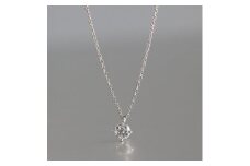 プラチナ900【ラボグロウンダイヤモンドネックレス】0.2ct 可愛い王冠モチーフ 長さ40cm  LAB-PT900-007