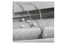 プラチナ900【ラボグロウンダイヤモンドネックレス】0.2ct 3点留めデザイン 長さ40cm LAB-PT900-010