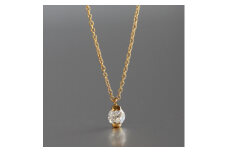 K18ゴールド【ラボグロウンダイヤモンドネックレス】0.2ct 挟みこみデザイン 長さ40cm LAB-K18-009