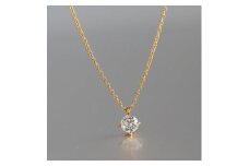 K18ゴールド【ラボグロウンダイヤモンドネックレス】0.2ct 可愛い王冠モチーフ 長さ40cm LAB-K18-007