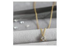 K18ゴールド【ラボグロウンダイヤモンドネックレス】0.2ct 3点留めデザイン 長さ40cm  LAB-K18-010