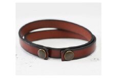 オシャレに決まる！牛革【イタリアンレースブレスレット】自由にアレンジ レザーカラー：茶　WL002 茶