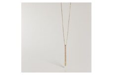 【K18イエローゴールド ラボダイヤモンドネックレス】0.095ct 19粒のラボダイヤが美しいロングネックレス 全長70cm 　K18-N001