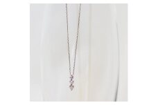 【K10イエローゴールド ラボダイヤモンドネックレス】0.435ct 3粒ダイヤのトリロジーネックレス 上品な美しさ 長さ50cm　K10-N006