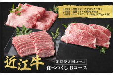 近江牛 定期便 3回 食べ尽くしBコース / だいきち 大吉畜産 近江牛 食べつくし 牛肉 焼肉 ステーキ すき焼き 国産 滋賀県 和牛 牛肉 定期便 送料無料