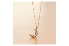 10金イエローゴールド 月のしずく ダイヤモンドネックレス K10-KN01009 [AM308] / 金 イエローゴールド ダイヤモンド 月 ムーン 三日月 ネックレス アクセサリー ギフト プレゼント