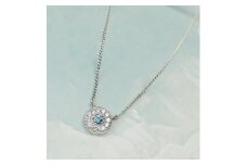 プラチナ900 ラボブルーダイヤ0.093ct メレネックレス PT900-N003BL [AM317] / プラチナ900 ブルーダイヤモンド  ダイヤモンド ダイアモンド ダイヤ メレネックレス アクセサリー ギフト プレゼント