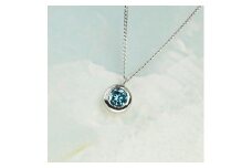 プラチナ900 ラボブルーダイヤネックレス 0.2ct ふくりん留め LAB-PT900-004BL [AM323] / プラチナ900 ブルーダイヤヤモンド ダイヤモンド ダイアモンド ダイヤ ネックレス ふくりん留め アクセサリー ギフト プレゼント