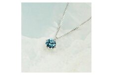 プラチナ900 ラボブルーダイヤネックレス 0.2ct クラウン LAB-PT900-007BL [AM325] / プラチナ900 ブルーダイヤヤモンド ダイヤモンド ダイアモンド ダイヤ ネックレス クラウン アクセサリー ギフト プレゼント