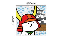 ひこにゃん スクエアフロアマット [冬：雪の模様]
