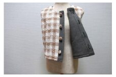 乳児用 白綿・茶綿・緑綿 鉄媒染 リバーシブルベスト 男女共用 ベビー服 ベスト ベビーベスト 子供服 スリーパー 新生児 綿 コットン オーガニックコットン チェック リバーシブル 女の子 男の子 出産祝い プレゼント ギフト 日本製 ナチュラル 赤ちゃん ベビー ベビーグッズ 無農薬 有機肥料 自然