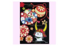 ひこにゃん御朱印帳 【黒花】 ひこにゃん 御朱印帳 朱印帳 御朱印 神社 神社用 寺院 寺院用 スタンプ帳 スクラップブック キャラクターグッズ キャラクター ご当地キャラクター ご当地キャラ キャラ 滋賀 彦根