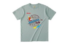 ひこにゃん×鳥人間Tシャツ かすみグリーン １枚 XXL サイズ ふるさと納税限定デザイン Tシャツ グレー オーガニックコットン コットン 綿 100％ 衣料 ファッション ご当地キャラ ひこにゃん 鳥人間 鳥人間コンテスト スタッフT   滋賀 彦根