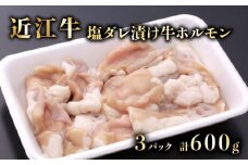 近江牛 ホルモン 塩だれ タレ漬け 200g × ３ 計600g 特選 牛ホルモン もつ 生 ホルモン焼き 肉 牛肉 牛 和牛 国産 黒毛和牛 A5ランク A5 おかず 焼肉 バーベキュー 小分け モツ鍋 モツ煮 メス牛 一頭買い みのや