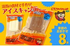 手作りアイスキャンデー 8本入 当たり付き 味おまかせ 食べ比べ アイスキャンディー アイス  アイスバー アイスクリーム クラフトアイスキャンデー レトロ デザート スイーツ おやつ 冷凍 手作り フルーツ ミルク 滋賀 彦根