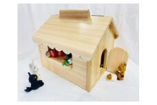 木製 おもちゃの家  収納にも 収納 おもちゃ 玩具 家 ハウス ごっこ遊び 雑貨 子供 子供用 子供向け 檜 桧 ひのき 木 天然 滋賀 彦根