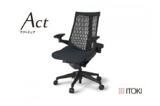 イトーキ『アクトチェア』エラストマーバック ウレタンキャスター 張地：ブラック（KG447PSMT1T1T1F）【EI009U1】