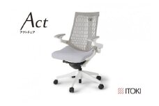 イトーキ『アクトチェア』エラストマーバック抵抗付ウレタン双輪キャスター張地：ホワイトグレーT（KG447SCMW9T7T6F）【EI021U1】