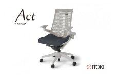 イトーキ『アクトチェア』エラストマーバック抵抗付ウレタン双輪キャスター張地：オフブラックW（KG447PSMGNW2T6F）【EI022U1】