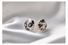 琵琶パールと蒔絵のコラボを実現 『ビワパール?』の蒔絵ピアス K18（朝顔）【FG02U】