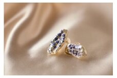 琵琶パールと蒔絵のコラボを実現 『ビワパール?』の蒔絵ピアス K18（藤）【FG01U】