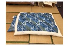 中級もめん綿入り布団　２枚　掛敷セット（お客様用に最適）向かい鶴柄【CW107U】
