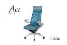 イトーキ 『アクトチェア』エクストラハイバック抵抗付きウレタンキャスター張地：ダックブルー（KG427JEEMGB4A4F）【EI070U1】