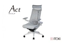 イトーキ 『アクトチェア』エクストラハイバック抵抗付きウレタンキャスター張地：ホワイトグレーＴ（KG427JEEMWT7T6F）【EI071U1】