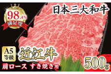【PRキャンペーン対象】A5等級 未経産雌限定 特撰近江牛肩ロース すきやき 500g【FO14U】
