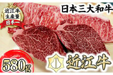 【寛閑観】近江牛豪華ステーキセット 580g（冷蔵）【FR24U】