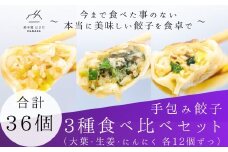 餃子 手包み餃子 Sパック 3種セット 合計36個 餃子屋はまだ