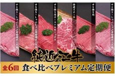 肉 近江牛 定期便【年6回】純近江牛 食べ比べプレミアム定期便 (特選ロース／厳選ロース／ミックス／特選ステーキ／すき焼き／特選ロース)